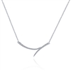 This simple and elegant 14k white gold diamond bar necklace features brilliant round diamonds