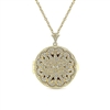 This 14k yellow gold diamond locket features artful diamond work.