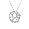 This 18k white gold diamond necklace features nearly 2 carats of diamond shine in this waterfall style diamond necklace.
