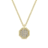 14k yellow gold diamond cluster necklace with diamond accents.