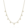 This 14k yellow gold hanging station necklace features over one quarter carats of diamond shine.