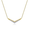 Beaded Diamond Necklace in 14k yellow gold with diamond accents.