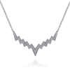 This 14k white gold zigzag bar showcases 0.30 carats of diamond shine.