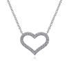 A beautiful 14k white gold diamond heart necklace featuring 0.22 carats of diamond shine.
