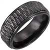 This black titanium men's wedding band is 8 mm wide.