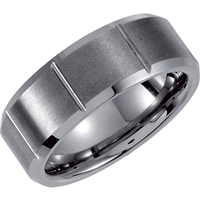 This tungsten men's wedding band is 8mm wide.