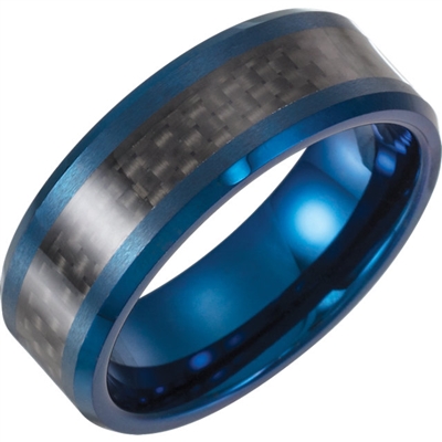 Tungsten and carbon fiber men's wedding band.