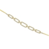 This 14k yellow gold paperclip link bracelet features 0;38 carats of round brilliant diamond shine.