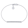 A 14k white gold diamond bar creates this tennis style bracelet.