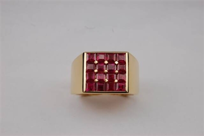 Fine Jewelry - Men's Rings - 18 Karat Yellow Gold Ruby Ring
