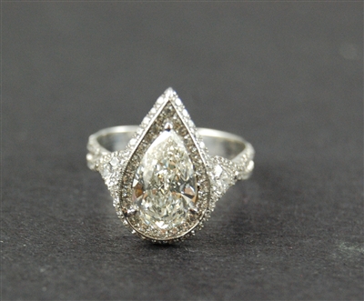 Fine Jewelry - Rings - Platinum and Pear Cut Diamond Ring