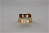 Fine Jewelry - Men's Rings - 18 Karat Yellow Gold Diamond and Ruby Ring