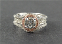 Wedding Rings - Ring Settings - 18 Karat White and Rose Gold Diamond Setting