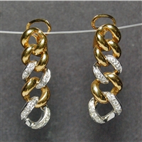 Fine Jewerly - Earrings - 18 Karat Two-tone Gold and Diamond Earrings
