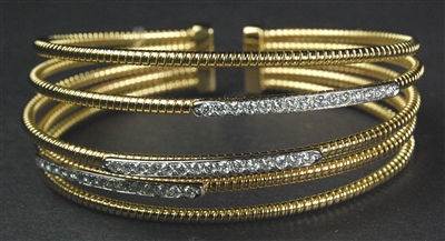 Fine Jewelry - Bracelets - 18 Karat Yellow Gold Diamond Bangle Bracelet