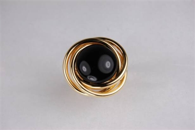 Fine Jewelry - Rings - 18 Karat Yellow Gold and Onyx Ring