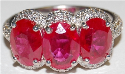 Fine Jewelry - Rings - 18 Karat White Gold, Ruby and Diamond Ring