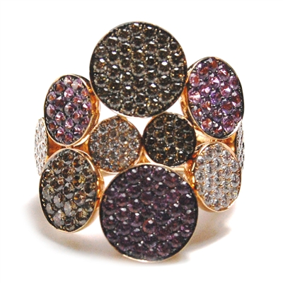 Fine Jewelry - Rings - 18 Karat Rose Gold, Sapphire and Diamond Ring