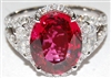 Fine Jewelry - Rings - 18 Karat White Gold, Diamond and Red Spinel Ring