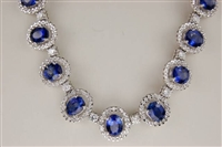 Fine Jewelry - Necklaces - 18 Karat White Gold, Diamond and Sapphire Necklace