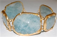 Fine Jewelry - Bracelets - 14 Karat Yellow Gold and Sapphire Slice  Bracelet