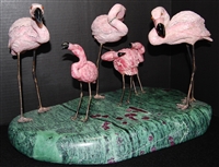 Fine Gifts - Flamingos on Ruby Zoisite