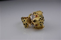 Estate Jewelry - Rings - 18 Karat Yellow Gold Leopard Ring