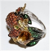 Estate Jewelry - Rings - 14 Karat White Gold, Gemstone and Diamond Ring