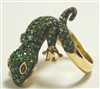Estate Jewelry - Rings - 18 Karat Yellow Gold, Tsavorite Garnet Ring