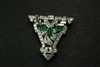 Estate Jewelry - Brooch - Platinum Diamond and Emerald Brooch