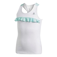 DU2484 Adidas Girls` Ribbon Tennis Tank White