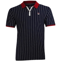 Fila Men's Core Heritage BB1 Polo- Peacoat Blue, Chinese Red, White LM161RM5-410