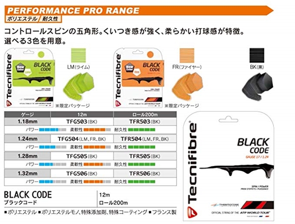 Tecnifibre Black Code Tennis String 200M/660 ft Reel  TFR504-BK-17