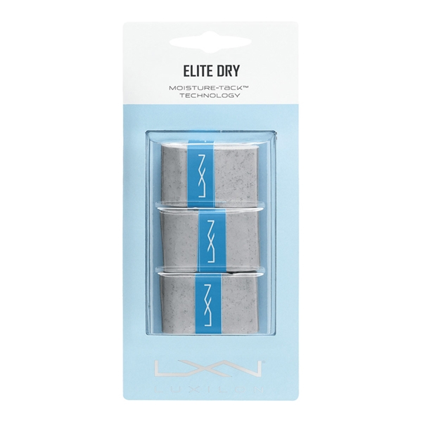 Luxilon Elite Dry Tennis Grip 3 Pack - Silver