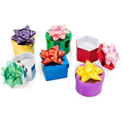 Mini Hat Boxes Shiny Metallic - 48 pcs