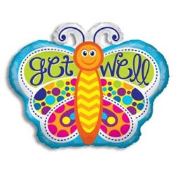 Get Well Butterfly Balloon