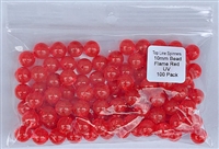 Size 10mm Round Bead/Flame Red UV/100 Pack