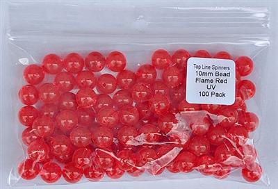 Size 10mm Round Bead/Flame Red UV/100 Pack