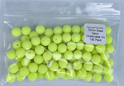 Size 10mm Round Bead/Neon Chartreuse UV/100 Pack