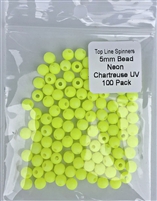 Size 5mm Round Bead/Neon Chartruese UV/100 Pack