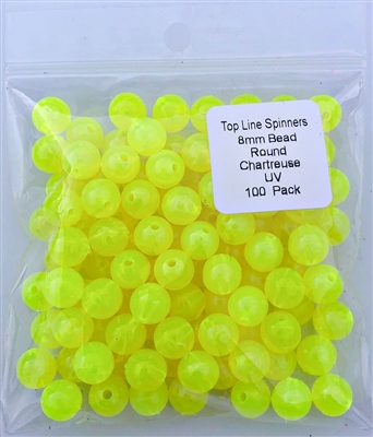Size 8mm Round Bead/First Choice Chartruese/100 pack