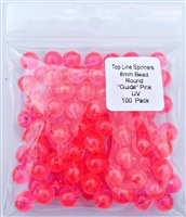 Size 8mm Round Bead/Clear Pink AKA "Guide Pink" UV/100 pack