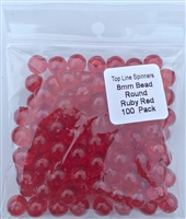 Size 8mm Round Bead/Ruby Red/100 pack