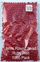 8mm Ruby Red Bead/1000 Pack