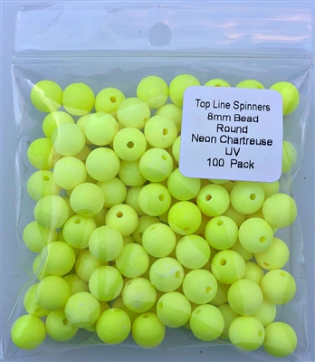 Size 8mm Round Bead/Neon Chartruese UV/100 pack