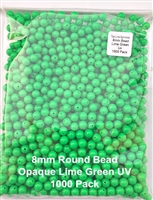 8mm Opaque Lime Green UV Bead/1000 Pack