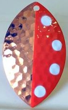 Size 7 FB Series Blade/Hex Copper/Red 50-50 w/White 4 Dot/UV Coated/2 Pack