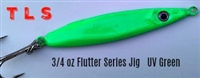 3/4 Ounce Flutter Series Jig/UV Green/1 per pack