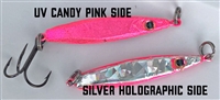 3/4 Ounce Flutter Series Jig/Hot Candy Pink UV/Silver Holographic/1 per pack