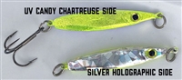 3/4 Ounce Flutter Series Jig/Hot Candy Chartreuse UV/Silver Holographic/1 per pack